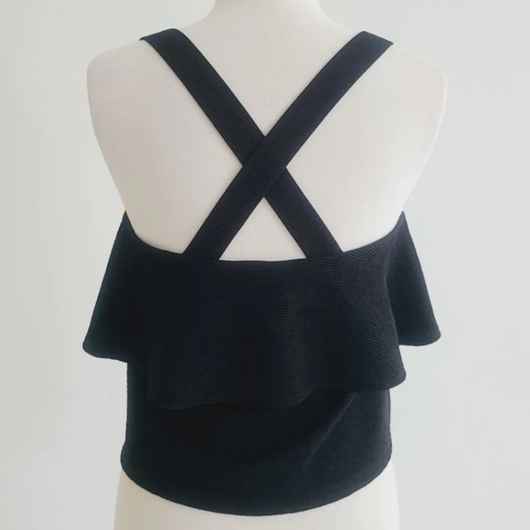 Madewell black strappy layered crop tank top size XXsmal - Picture 4 of 13